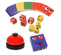 Face Changing Magic Cube Game - 3D Puzzle Educational Toy, Montessori Matching Building Blocks Gift for Kids, Christmas & Birthday