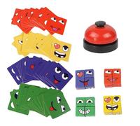 Face Changing Magic Cube Game, 3D Puzzle Face-Changing Blocks Pattern Matching Game, Funny Travel Party Board Games for Kids Adults Family Children with Bell