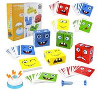Face Changing Magic Cube Game,3d Puzzle Face-Changing Magic Cube,3d Face Changing Puzzle,Wooden Face Changing Magic Cube Game with Bell,Matching Interaction Educational Toys for Children 3 4 5 6 7
