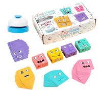 Face Changing Magic Cube Game Expression Matching Block Puzzles Wooden 3D Puzzle Face-Changing Magic Cube,Educational Puzzles Toy Board Games Matching Building Blocks Gift for Kids Christmas