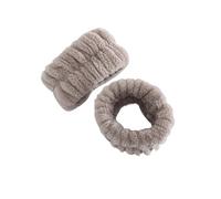 Face Cleaning Headbands 1/2/3Pcs Face Wash Absorbent Wristband Headband Hair Accessories Set Women Girls Coral Fleece Bands Cuff Waterproof(2pcs Light Coffee)