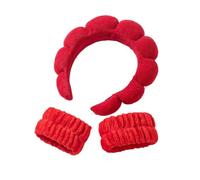 Face Cleaning Headbands 3Pcs Fashion Microfiber Washing Wristbands Scrunchies Puffy Headband Spa Bubble For Face Makeup Shower Skinca(Lavender)