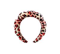 Face Cleaning Headbands Golden Velvet Leopard Pattern Sponge Headband Spa Bubble Washing Face Makeup Shower Skincare Girl Accessories(Style-2)