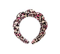 Face Cleaning Headbands Golden Velvet Leopard Pattern Sponge Headband Spa Bubble Washing Face Makeup Shower Skincare Girl Accessories(Style-1)