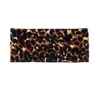 Face Cleaning Headbands Polyester/cotton Soft Front Twisted Elastic Printed Yoga Exercise Headband(Leopard1)