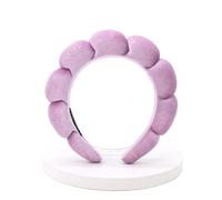 Face Cleaning Headbands Sponge Spa Headband Velvet Washing Face Wide Padded Skin Care Makeup Removal Shower For Women Girls Hair Accessories(Light purple)