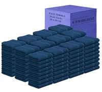 Face Cloth Pack of 6, 12, 24, 36, 48, 96 Soft Flannels Set100% Egyptian Cotton Face Towels Quick Dry Washcloths 30x30cm Gym, Golf, Spa Small Hand Towels 500-GSM (Navy Blue, 6)