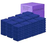 Face Cloth Pack of 6, 12, 24, 36, 48, 96 Soft Flannels Set100% Egyptian Cotton Face Towels Quick Dry Washcloths 30x30cm Gym, Golf, Spa Small Hand Towels 500-GSM (Royal Blue, 36)