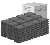 Face Cloth Pack of 6, 12, 24, 36, 48, 96 Soft Flannels Set100% Egyptian Cotton Face Towels Quick Dry Washcloths 30x30cm Gym, Golf, Spa Small Hand Towels 500-GSM (Charcoal Grey, 12)