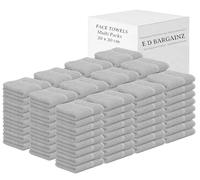 Face Cloth Pack of 6, 12, 24, 36, 48, 96 Soft Flannels Set100% Egyptian Cotton Face Towels Quick Dry Washcloths 30x30cm Gym, Golf, Spa Small Hand Towels 500-GSM (Silver, 6)