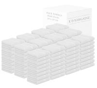 Face Cloth Pack of 6, 12, 24, 36, 48, 96 Soft Flannels Set100% Egyptian Cotton Face Towels Quick Dry Washcloths 30x30cm Gym, Golf, Spa Small Hand Towels 500-GSM (White, 12)