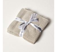 Homescapes Taupe 100% Combed Egyptian Cotton Set Of 2 Face Cloths 700 Gsm