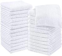 Face Cloths Baby Wash Cloths (Pack of 12)- 60 x 60 cm Face Flannels Thick White Flannels Face Cloth - Reusable face Towels/Terry Nappies for Babies, Face & Body Cleaning.