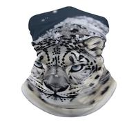 Face Cover Blue Eyed Snow Leopard Stylish Half Face Scarf Breathable Facial Decoration for Sports Workout 26X30cm