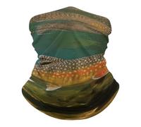 Face Cover Brook Trout Fly Fishing Neck Gaiter Mask Protection Magic Scarf Wind Bandana Balaclava Sun Cooling Scarf Cover Head for Men Women Summer Running Fishing, White, One size