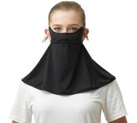 Face Cover For Sun Protection,Upf 50+ Uv Face Mask Sun Protection, Breathable Cooling Face Cover With Adjustable Ear Loops, Neck Gaiter Sun Protection Mask For Summer Beach Travel Outdoor, Black