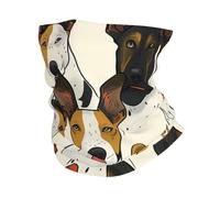 Face Cover Fox Terrier Dogs Animal Doodles Cute Cartoon White Anitdust Half Face Headwear Multifunctional Facial Shield for Men Tennis 26X30cm