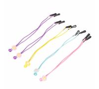 Face Cover Lanyard Adjustable Stretchy Face Cover Holder with Clips for Kids Adults Nurses Doctors Students 5pcs Flower Design Plastic Polyester Random Color