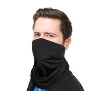 Face Cover Mask Neck Gaiter, UV Sun Dust Wind Protection Cooling Face Neck Scarf Balaclava Bandana for Men Women Fishing, Black, One size