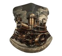 Face Cover Steampunk Style Neck Gaiter Mask Protection Magic Scarf Wind Bandana Balaclava Sun Cooling Scarf Cover Head for Men Women Summer Running Fishing, White, One Size