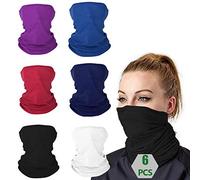 Face Covering 6 Pack, Unisex Multifunctional Headwear Neck Gaiter, Seamless Neck Scarf Bandana Face Scarf- Breathable Cycling Motorcycle Balaclava Snood Scarf Neck Tube Face Cover For Men Women