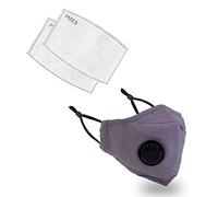 Face Covering Grey Face Mask Reusable and Washable, Breathable Valve and Activated Carbon Filter Provides the Best Protection from Pollution and Airborne Irritants