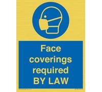 Face coverings required BY LAW Sign - 150x200mm - A5P