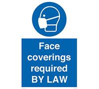 Face coverings required BY LAW Sign - 400x600mm - A2P