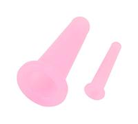 Face Cupping Set, Facial Vacuum Massage Cups Small Soft Portable Silicone 2 PCS for Home for Female (Pink)