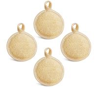 Face Exfoliating Loofah Pad Scrubber, Manual Facial Cleansing and Makeup Remover Brush 4 Pieces, Natural Loofa Sponge Pads Massage Pores and Clean Blackheads Without Hurting The Skin