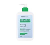 Face Facts Ceramide Foaming Cleanser; Deep cleanses, strengthens, 5 Ceramides plus Niacinamide, moisture locking Hyaluronic Acid; Helps strengthen protective skin barrier; Fragrance free; 400ml