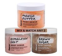 Face Facts Body Scrub Mix & Match Any 2 Body-Scrubs 400g | Brown Sugar/Himalayan Salt/Mango Butter - Exfoliation for Soft, Smooth Skin 400g Vegan Moisturizing Scrub Jar