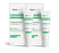 Face Facts Ceramide Replenishing Eye Cream with Oats and Hyaluronic Acid Reduces Puffiness and Dark Circles 2x15ml - Bundled by Smart Cutie