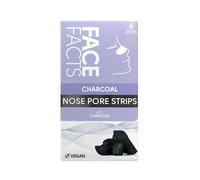 Face Facts Charcoal Nose Pore Strips | Charcoal + Glycerin | Draws out impurities & oils, helping eliminate blackheads | 6 Strips