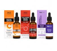 Face Facts Facial Serum Set 3 x 30ml Skincare Bundle (Collagen + Vitamin C + Retinol, 30ml)