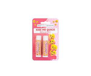 Face Facts Joy Pixels Strawberry Scented Lip Balms | Kiss Me Quick | 2 x 4.25g Lip Balms | Vegan