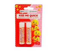 Face Facts Joy Pixels Strawberry Scented Lip Balms | Kiss Me Quick | 2 x 4.25g Lip Balms | Vegan