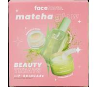 Face Facts Matcha Glow Skincare Gift Set, 3 Piece Skin Care Treats | Jelly Cleanser, Matcha Cleansing Balm & Swirled Lip Mask