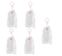 Face Foaming Net, 5Pcs Foaming Net for Face Washing, Soft Skin-friendly Soap Net with Hanging Rope, Facial Cleanser Foaming Net, Bubble Foam Exfoliating Mesh