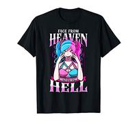 Face From Heaven Mind From Hell Sexy Anime Goth Girl T-Shirt