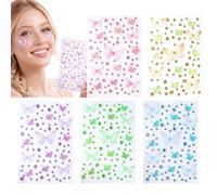 Face Gem Stickers, 5 Sheet 3D Butterfly Self Adhesive Rhinestones | Nail Gems, Face Glitter, Face Jewels & Diamond Art Stickers for Women Festival, Crafts, Makeup, Cup Decoration