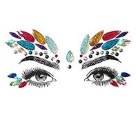 Face Gems,1Pcs Face Jewels Make Up Mermaid Mask Rhinestone Temporary Tattoos Rave Glitter Crystals Stick On Face Eye Forehead Body Diamantes for Halloween Party Music Festival Masquerade(CBL095)