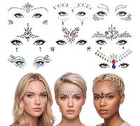 Face Gems (8 Pack), Gems for Halloween & Festivals, Stick-on Face Crystal Jewels for Adults & Kids by unel