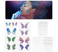 Face Gems for Festivals, Stick On Face Jewels Butterfly Tattoos Face Stickers Festival Makeup Rhinestones Facial Sparkle Accessories for Makeup Face Glitter Jewelry