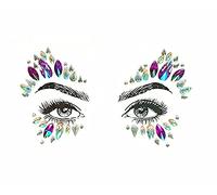 Face Gems,Women Girl Party Rhinestone Temporary Tattoo Mermaid Rave Festival Glitter Face Jewels Crystals Face Stickers Eyebrow Face Body Jewelry (CBL06-purple)