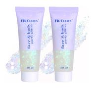 Face Glitter, 2 Pcs Face Glitter Glue, Sparkling Body Glitter, Suitable for Eyes, Lips, Hair, Music Festival, Parties, Performances, Stages, Makeup Gifts for Women & Kids (White)