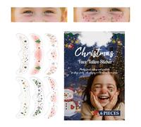 Face Glitter Freckles Stickers, 6 Pieces Christmas Face Makeup Decal, Temporary Speckle Stickers for Artists, Theme Events, Girls, Photography, Women, Children, Cosplay