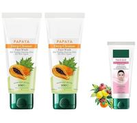 Face Glo Advance Brightening Fruit Cream (50g) & Papaya Deep Cleanse Face Wash (2 x 100ml) | For Visibly Glowing Skin | Brightening & Deep Cleansing Combo | All Skin Types