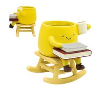 Face Head Planters, Resin Smile Design Planter Box with Drainage Hole | Rocking Chair Funny Planters for Indoor Plants | for Bathroom Office Desk Indoor Outdoor Garden