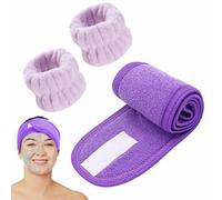 Face Headband - Superfine Microfibre Wrist Scarf, Adjustable Skin Care Band, Stretch Make-Up Accessories with Hook Loop Strap, Comfortable Wash Holder for Spa Routine Beauty Bath